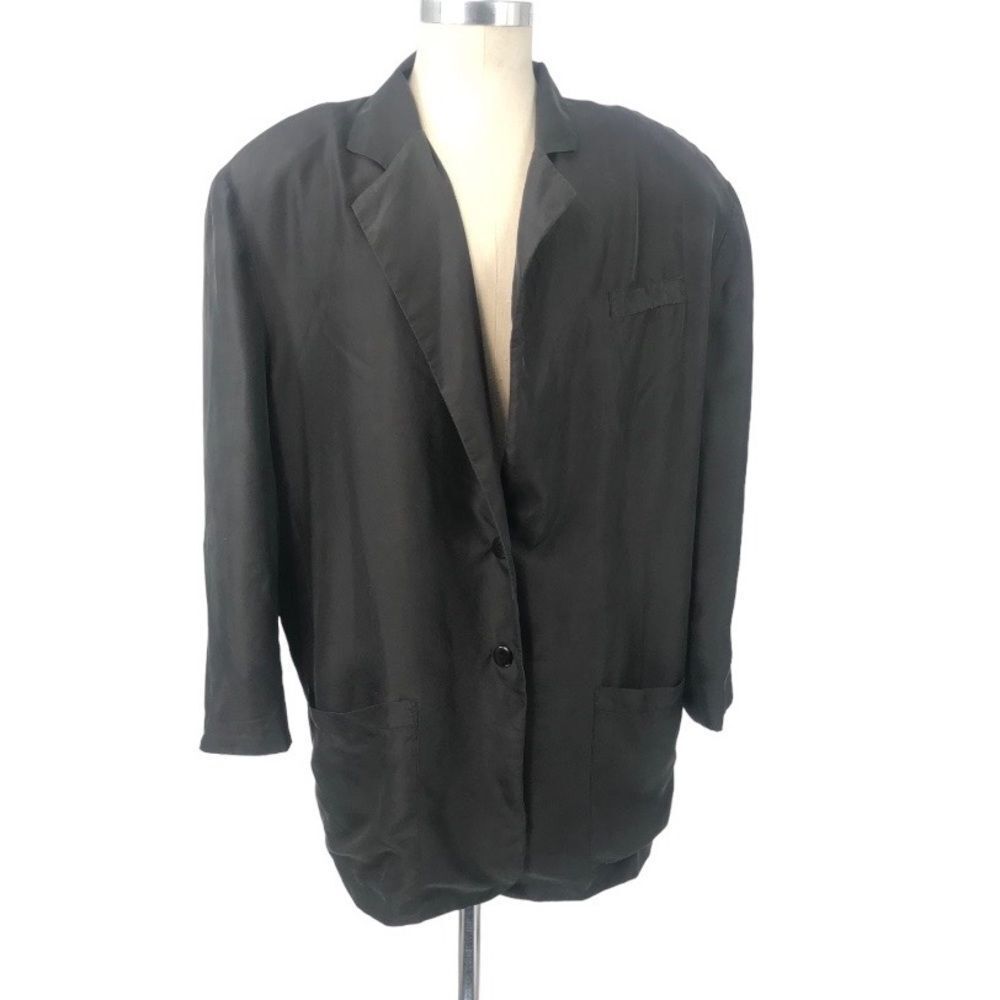 Vintage Wintersilks Blazer Women Size XL Monster Shoulder Pads!